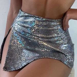 Gator skin holographic skirt and bikini bottom